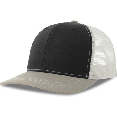 Atlantis Headwear Sonic-S Trucker 6 panelová COT-330259zg499 Černá/melír šedá/bílá