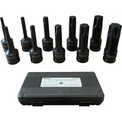 HAWEK Битове ударни 1/2", Тorx, T30-T100, HAWEK HW-2051, 10 части (HW-2051)