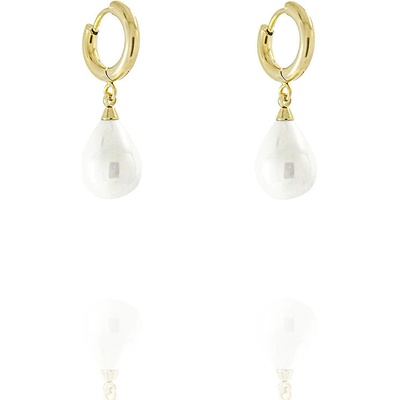 Foxette náušnice z chirurgické oceli Pearl Heritage F-1125 PVD zlatý