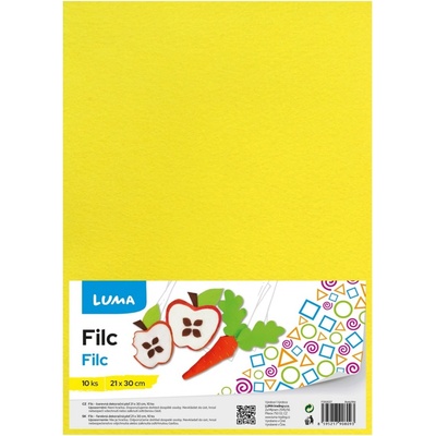 Filc Luma A4, žlutý 10ks