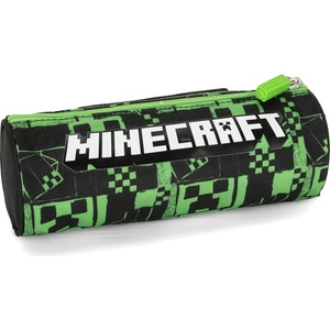 Panini Цилиндричен ученически несесер Panini - Minecraft, Pixels, Green (70389)