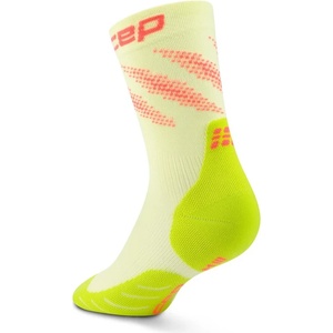 CEP Дамски чорапи за бягане CEP Women's Run Edt. Elliptic Socks Mid Cut Running socks - Lime / Neon Coral - размер IV (207-1149-0313)