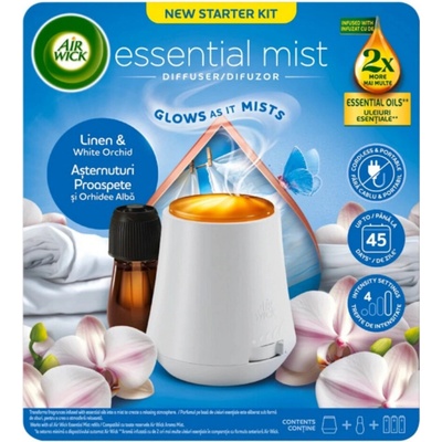 Air Wick Essential Mist Len a Bílá Orchidej difuzér vůně s náplní 20 ml