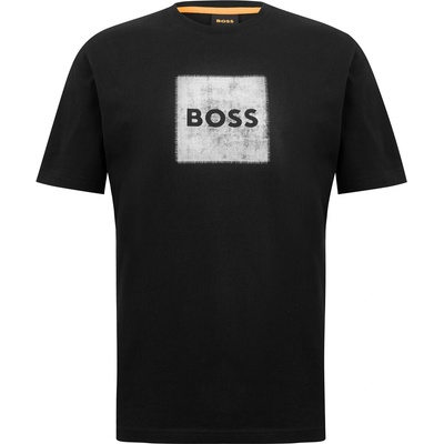 Boss Тениска Boss Mens BOSS ORANGE Short Sleeve T-Shirt with Contemporary Stitched Logo - Black 001