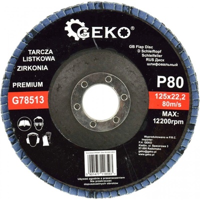 Brúsny lamelový kotúč 125 x 22,2 zrno 80 ZIRKON, GEKO