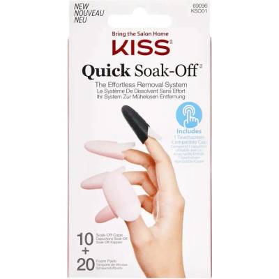 KISS Quick Soak-Off Remover Caps sada pro odstranění umělých nehtů 30 ks