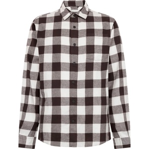 KnowledgeCotton Apparel Мъжка риза с копчета KnowledgeCotton Apparel Regular Fit Checkered Flannel Shirt - Brown Check - размер XXL (033-2927-0215)