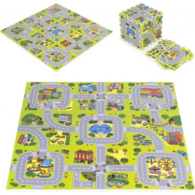 EcoToys Veľká podložka puzzle z EVA peny Mesto 21 ks