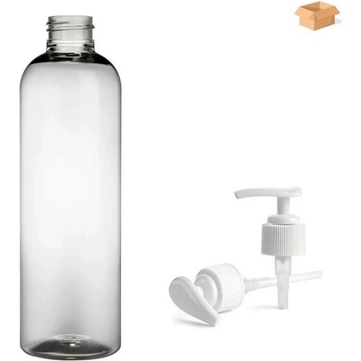 Ambra Plastová lahvička čirá s bílou pumpičkou 250 ml 180 ks