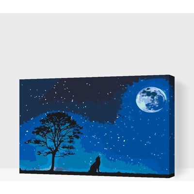 Vymalujsisam Malování podle čísel Vyjící pes při úplňku