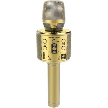 iDance Детски парти микрофон с led светлини - златист