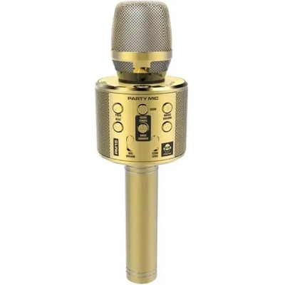 iDance Детски парти микрофон с led светлини - златист