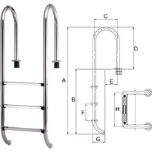 Fluidra Muro V4A - rebrík do bazénu 4 stupně