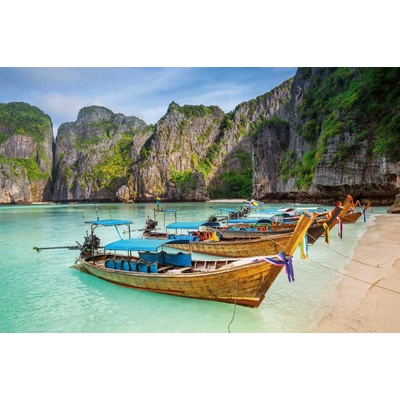 Dimex MS-5-2744 Vliesová fototapeta Loďky v Maya Bay rozměry 375 x 250 cm