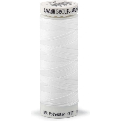 Polyesterové elastické nitě Seraflex Mettler návin 130 m, střední, 2000 bílá