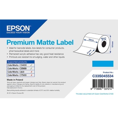 Epson Premium Matte Label Бяла (C33S045534)