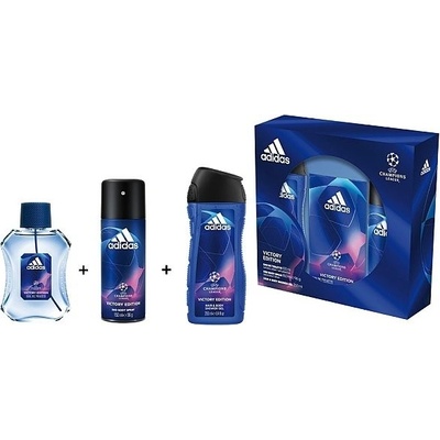 Adidas UEFA Champions EDT 100 ml + sprchový gél 250 ml + deosprej 150 ml darčeková sada