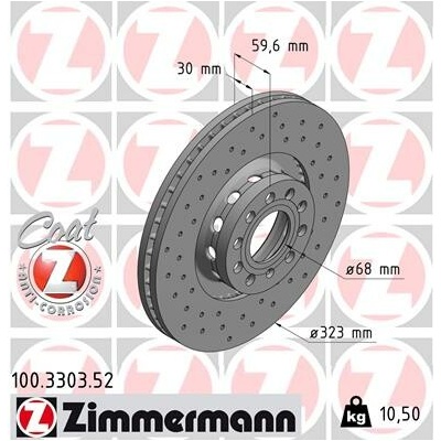 Brzdový kotúč ZIMMERMANN 100.3303.52 (100330352)