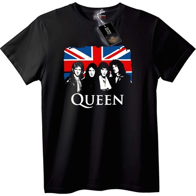 NOONEBRAND Тениска Queen Британско знаме - 2XL, Black