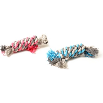 Duvo Plus Tug Toy Rope Dummy - Кучешка играчка - въже за дърпане и дъвчене , 13 см. синя/розова