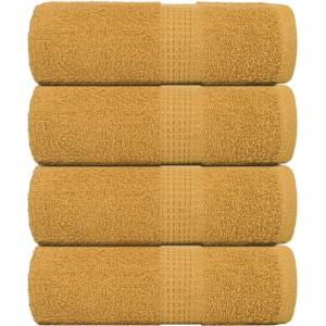 vidaXL Кърпи за баня FROGN 4 бр. Златисти 30x30 см 360 г/м2 (136801)