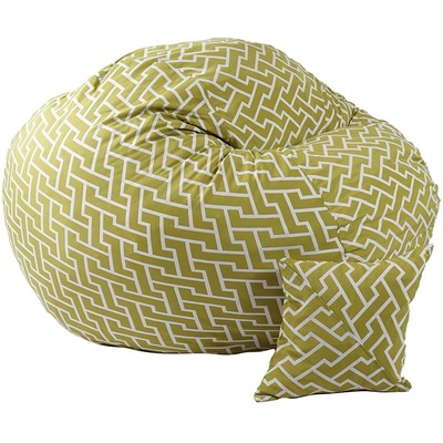 PUFRELAX Комплект Барбарон и декоративна възглавница 600л. King Size, Zippity Green, Перящ се калъф, Пълнеж с микс от мемори пяна и дунапрен, Гама Premium (PUF-M-KP-PT-ZIG)