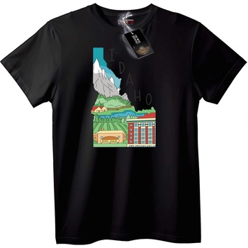NOONEBRAND Тениска Айдахо Картофена Държава - 5XL, Black
