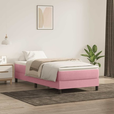 vidaXL Postel Boxspring bez matrace růžová samet