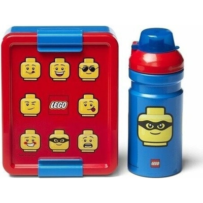 Svačinový set LEGO ICONIC Classic (láhev a box) - červená/modrá