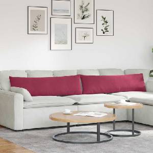 vidaXL Диван възглавници 2 pcs Виненочервен 145 x 40 см (42013847)