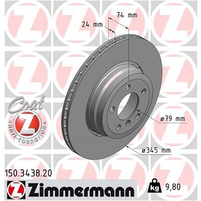 Brzdový kotúč ZIMMERMANN 150.3438.20 (150343820)