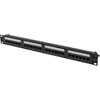 Lanberg Пач панел, Lanberg patch panel 24 port 1U 19" CAT. 6a utp black (PPUA-1024-B)
