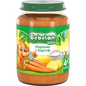 Bebelan Зеленчуково пюре Bebelan Puree - Моркови с картофи, 190 g (102) - ozone