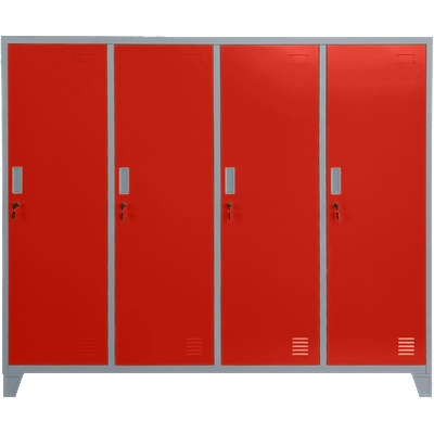 Carmen Метален шкаф Carmen CR-1604-4 JZ - сив / червен