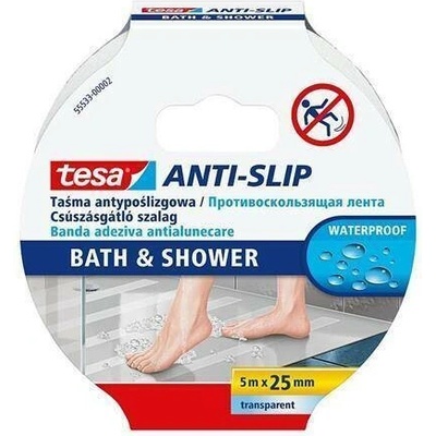 Tesa Anti Slip Protiskluzová páska transparentní do koupelny 25 mm × 5 m