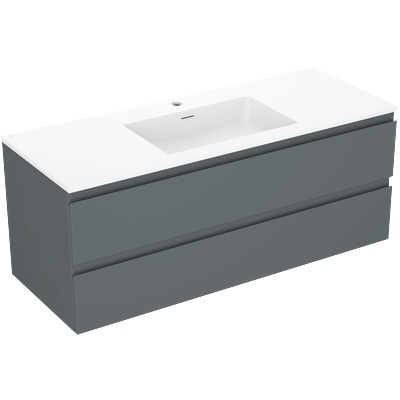 Mexen Orio шкаф за баня 120 см с мивка Otis, 2 чекмеджета, графит мат/бял мат - 91A10-12047-2-BFF66-W18M01 (91A10-12047-2-BFF66-W18M01)