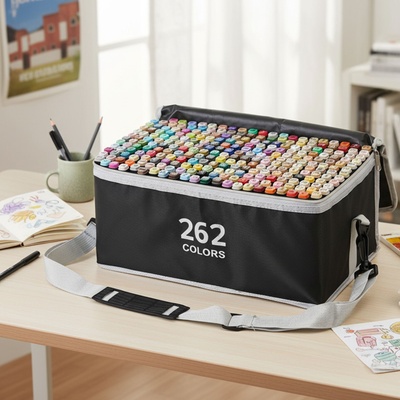 Pepita комплект двустранни алкохолни флумастери с чанта 262бр (HH0055-262)