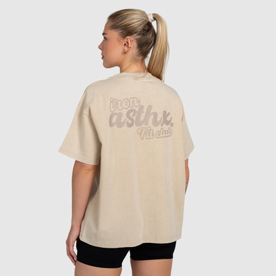 Dámske oversized tričko Iron Aesthetics Fit club washed beige