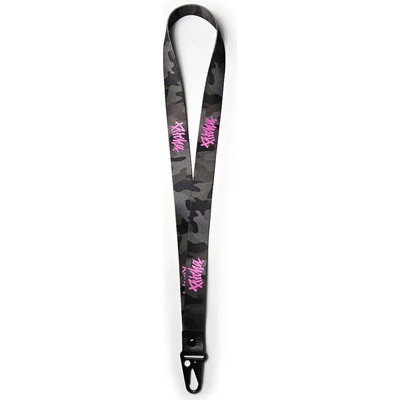 Snúrka na krk PITCHA LOGO long camo/pink