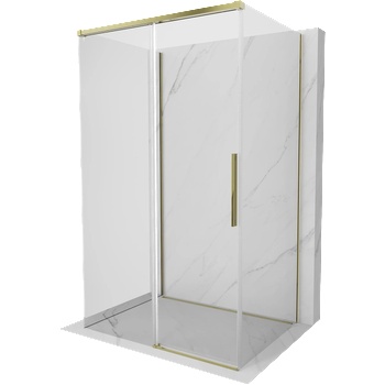 Mexen Rox-3S тристенна плъзгаща се душ кабина 130 x 100 см, прозрачна, златна - 8C2-130-100-50-00-3S (8C2-130-100-50-00-3S)