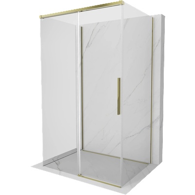 Mexen Rox-3S тристенна плъзгаща се душ кабина 130 x 100 см, прозрачна, златна - 8C2-130-100-50-00-3S (8C2-130-100-50-00-3S)