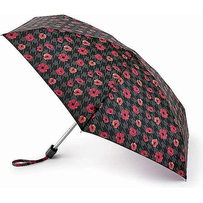 Fulton Tiny 2 L501 houndstooth poppy deštník dámský skládací červený