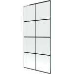 Mexen Next L параван за вана 1-крилен 90 x 150 см, черна решетка, бял - 895-090-000-03-77-20 (895-090-000-03-77-20)