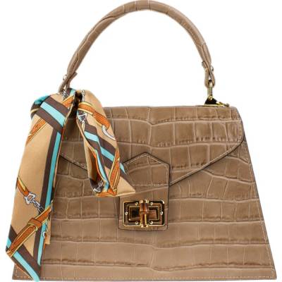 NovaKabelka.sk Flavia Cocco Cappuccino kožená talianska crossbody kabelka béžová