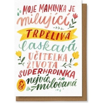 Přání "Moje maminka je milující trpělivá"