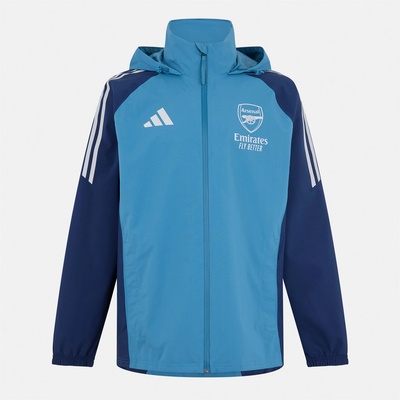 adidas Men's Tiro 24 Arsenal 2025/2026 Waterproof Long Sleeve Licensed Rain Anorak - Blue