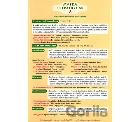 Mapka literatúry SŠ 2