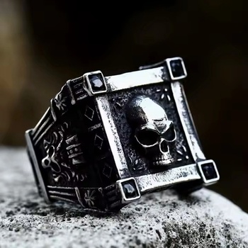 NNM пръстен Calvarium Skull - SS8-782R черен