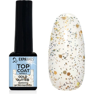 Expa nails Uv Led gel Top coat effect gold glitter 5 ml