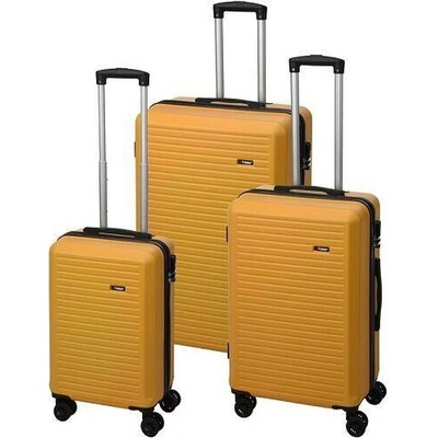 PROWORLD Cestovní kufr na kolečkách sada 3 ks 50/60/70cm žlutá KO-DG4700040